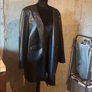 Chico's  size 4 Black Leather  Light jackets